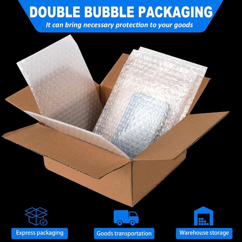 V-chen 5x8 Inch Bubble Pouches Wrap Bags, 25Pcs Double Wall Shockproof Bubble Bags, Clear Bubble Out Bags for Packing, Cushioning Bags for Moving, Shipping and Packing - Image 5
